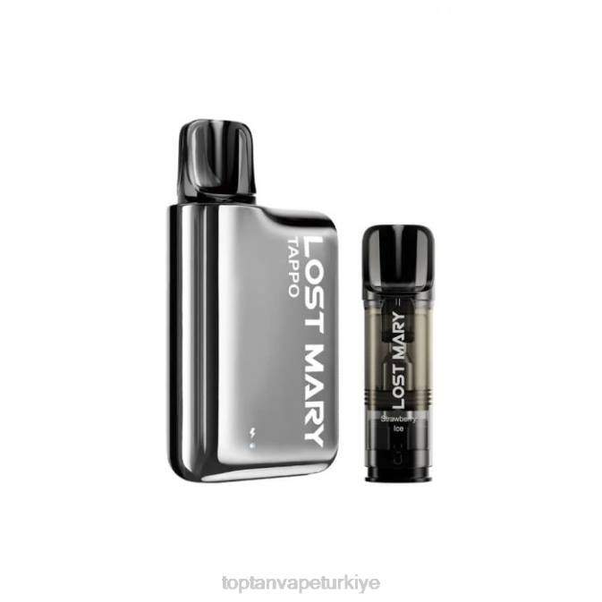 Vape toptan satış - gümüş paslanmaz x çilekli buz 86VR438 LOST MARY Tappo pod vape kiti