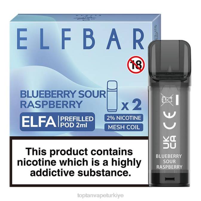 elektronik sigara toptan satış - yaban mersini ekşi ahududu 86VR323 ELFBAR Elfa önceden doldurulmuş kapsül - 2ml - 20mg (2 paket)