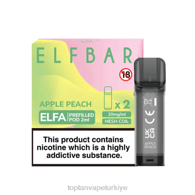toptan Vape Türkiye - elma şeftali 86VR325 ELFBAR Elfa önceden doldurulmuş kapsül - 2ml - 20mg (2 paket)