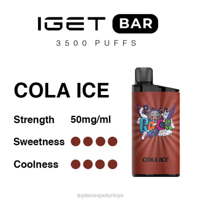Türkiye Vape fiyatları - kolalı buz 86VR96 IGET BAR 3500 %5 nikotin