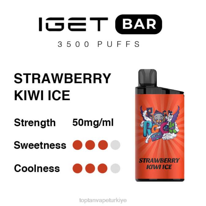 Vape Türkiye satış - çilek kivi buz 86VR90 IGET BAR 3500 %5 nikotin