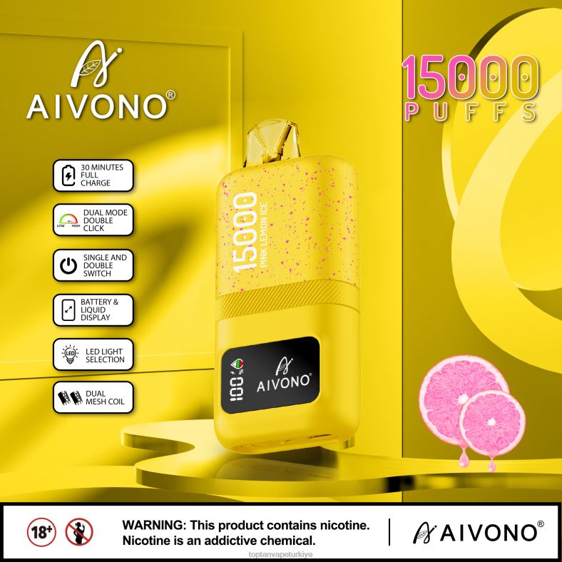 Aivono AIM magic 15000 pembe limonlu buz - 8826J61 Vape Türkiye Satış