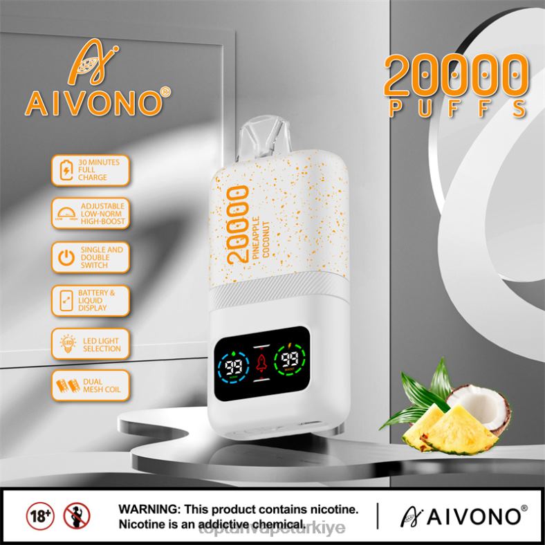Aivono AIM magic 20000 ananaslı hindistan cevizi buzu - 8826J76 Toptan Vape