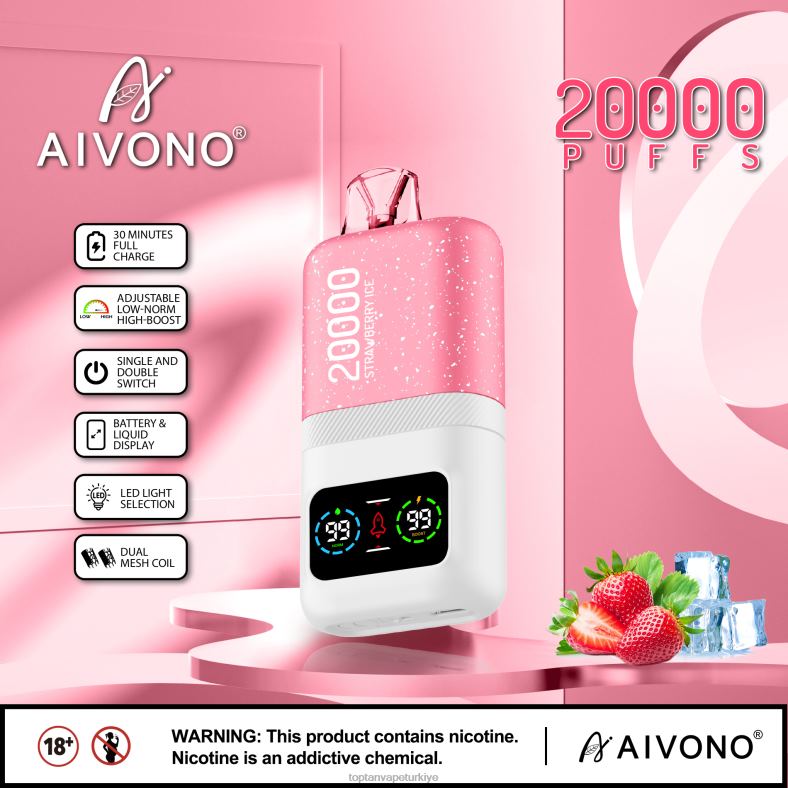 Aivono AIM magic 20000 çilekli buz - 8826J74 Elektronik Sigara Toptan Satış