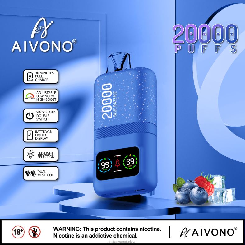 Aivono AIM magic 20000 mavi razz buz - 8826J79 Türkiye Vape Fiyatları