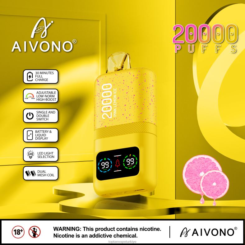 Aivono AIM magic 20000 pembe limonlu buz - 8826J83 Vape Toptan Satış