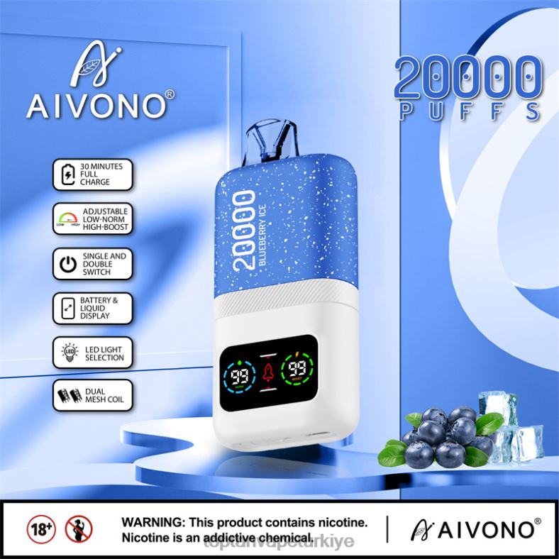 Aivono AIM magic 20000 yaban mersinli buz - 8826J73 Toptan Vape Türkiye