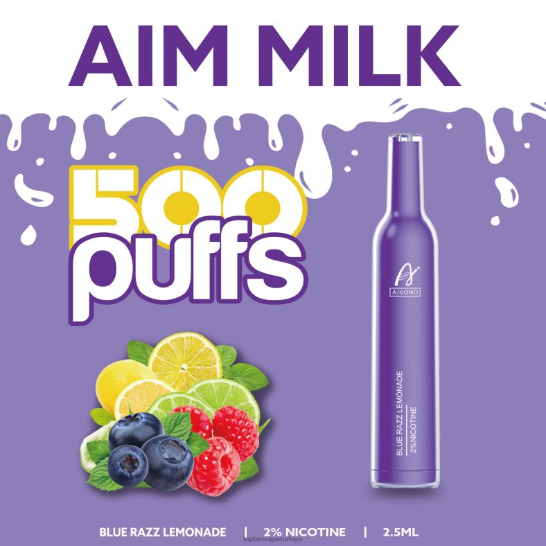 Aivono AIM MILK 500 mavi razz limonata - 8826J264 Vape Türkiye