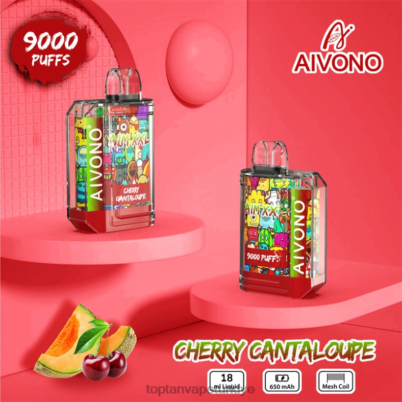 Aivono AIM XXL 9000 ağız etiketi şeffaf kiraz kavunu - 8826J57 Toptan Vape Türkiye