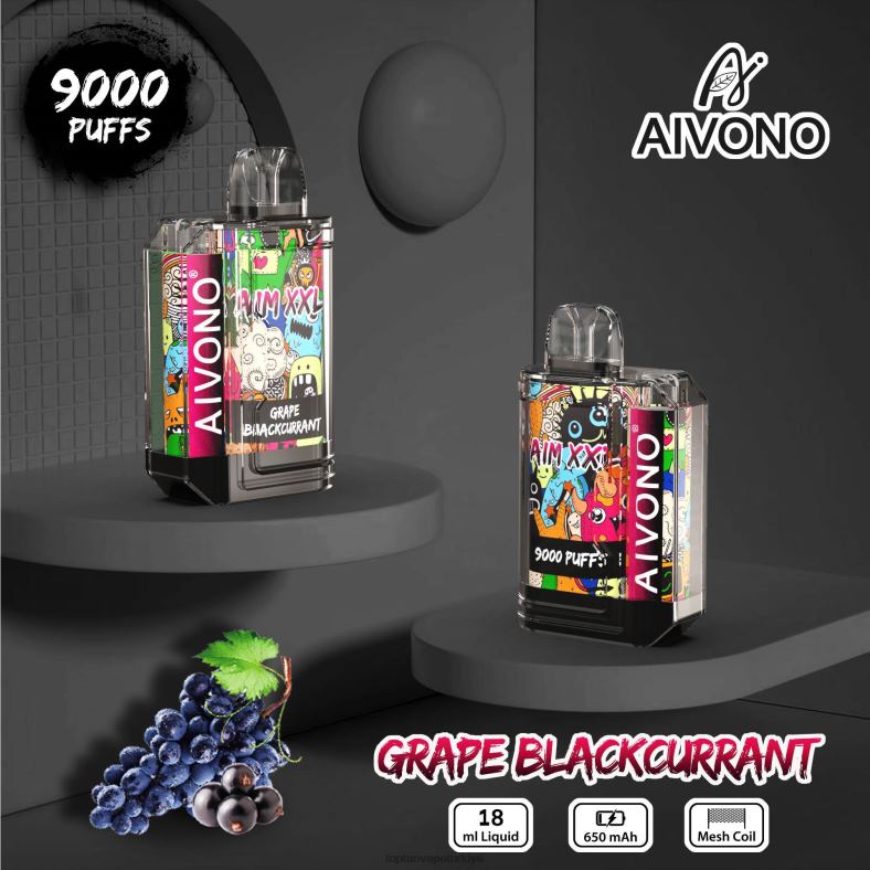 Aivono AIM XXL 9000 ağız etiketi şeffaf üzüm frenk üzümü - 8826J56 Vape Türkiye