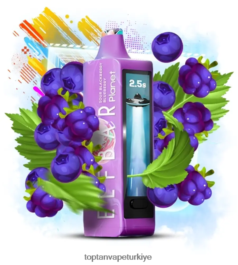 Elf Bar Planet 25000 - JZ68LH22 ekşi böğürtlen yaban mersini Türkiye'De Vape