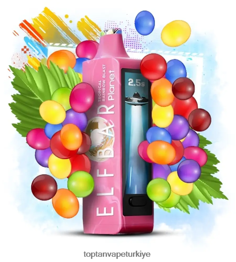 Elf Bar Planet 25000 - JZ68LH29 tropikal gökkuşağı patlaması Vape Türkiye Satış