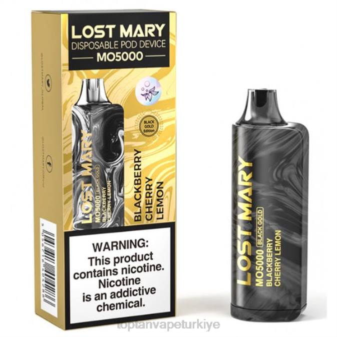 elektronik sigara toptan satış - böğürtlen kiraz limon 86VR343 LOST MARY MO5000 siyah altın 10ml