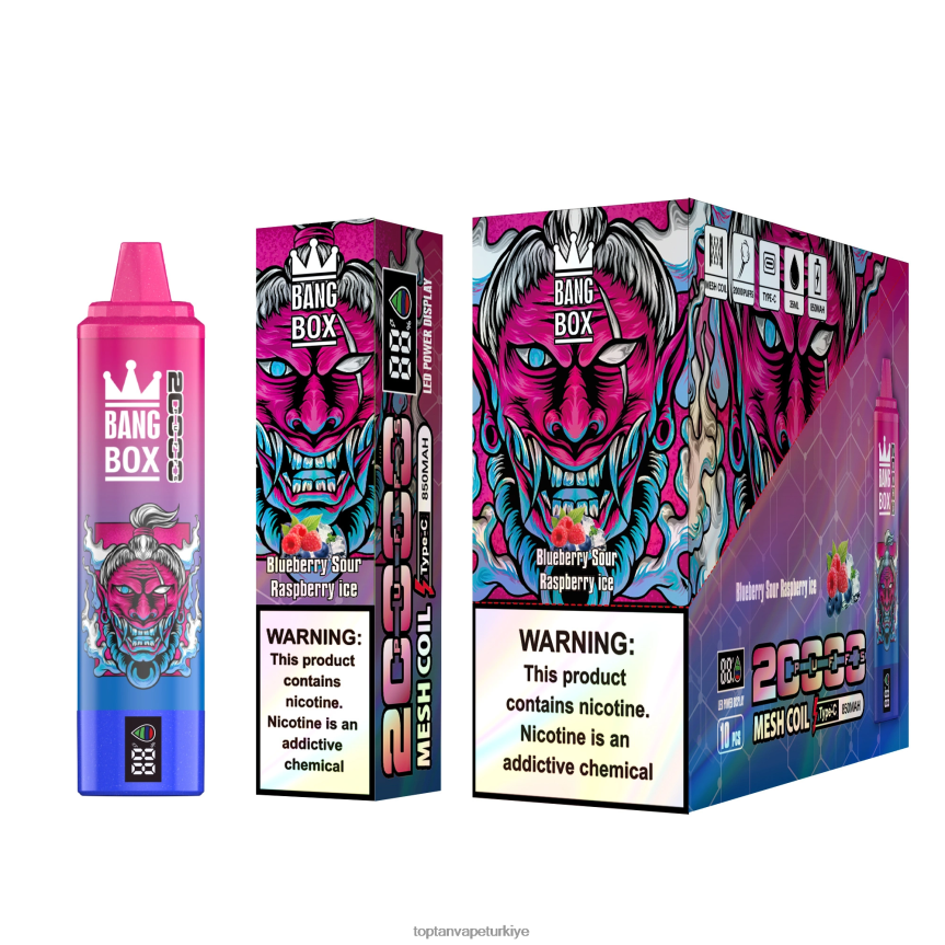 Bang Box 20000 4N0B4D55 - Vape Türkiye Satış yaban mersini ekşi ahududu buz