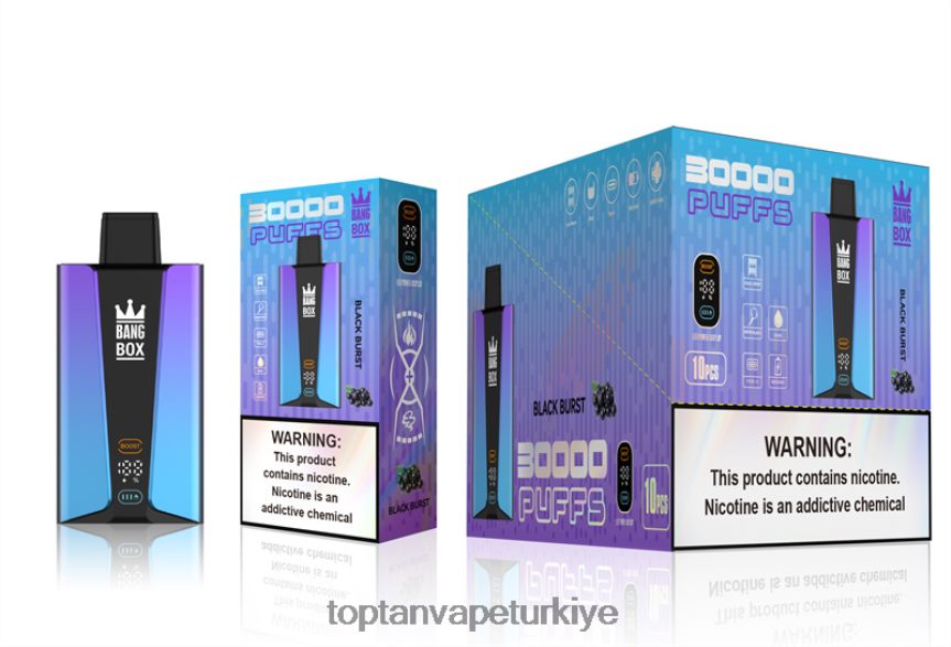 Bang Box 30000 nefes akıllı ekran 4N0B4D77 - Vape Toptan Satış siyah patlama