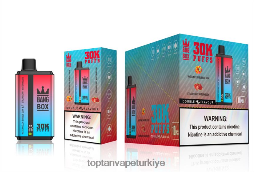 Bang Box 30000 puf çift tat 4N0B4D68 - Toptan Vape Türkiye karpuzlu sakız ve çilekli karpuz