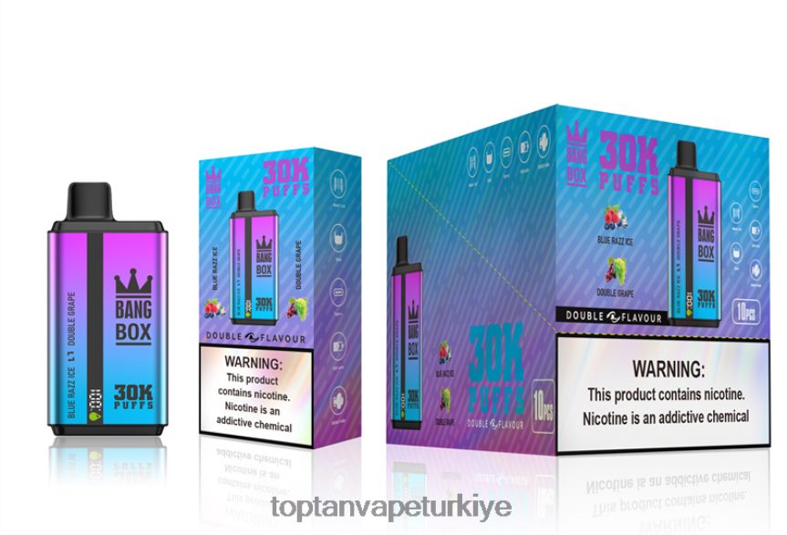 Bang Box 30000 puf çift tat 4N0B4D72 - Vape Türkiye Satış mavi razz buz ve çift üzüm