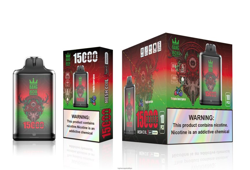 Bang Box s1-15000 ponponlar 4N0B4D104 - Elektronik Sigara Toptan Satış üçlü meyveli buz