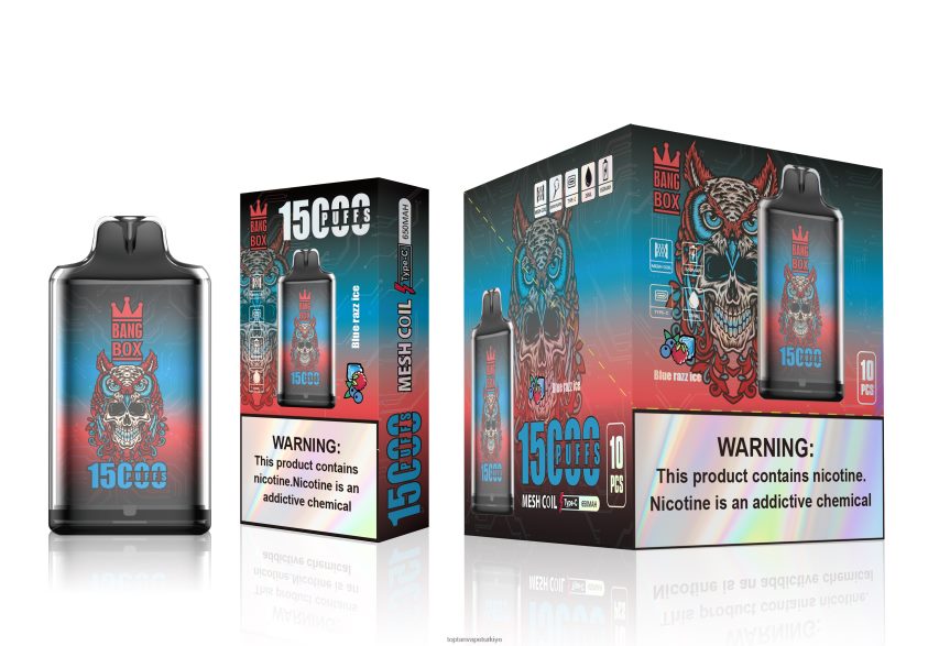 Bang Box s1-15000 ponponlar 4N0B4D108 - Türkiye'De Vape mavi razz buz