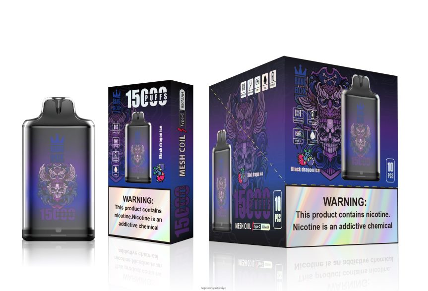 Bang Box s1-15000 ponponlar 4N0B4D110 - Toptan Vape Türkiye siyah ejderha buz