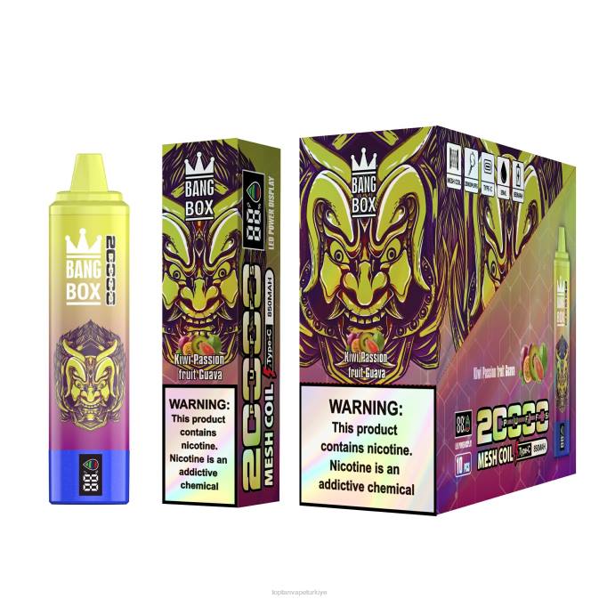 Türkiye'de Vape - kivi çarkıfelek meyvesi guava 86VR127 Bang Box 20000