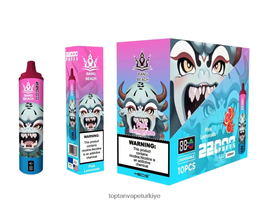 Bang Beach 22000 nefeslik akıllı ekran 4N0B4D15 - Toptan Vape Türkiye pembe limonata