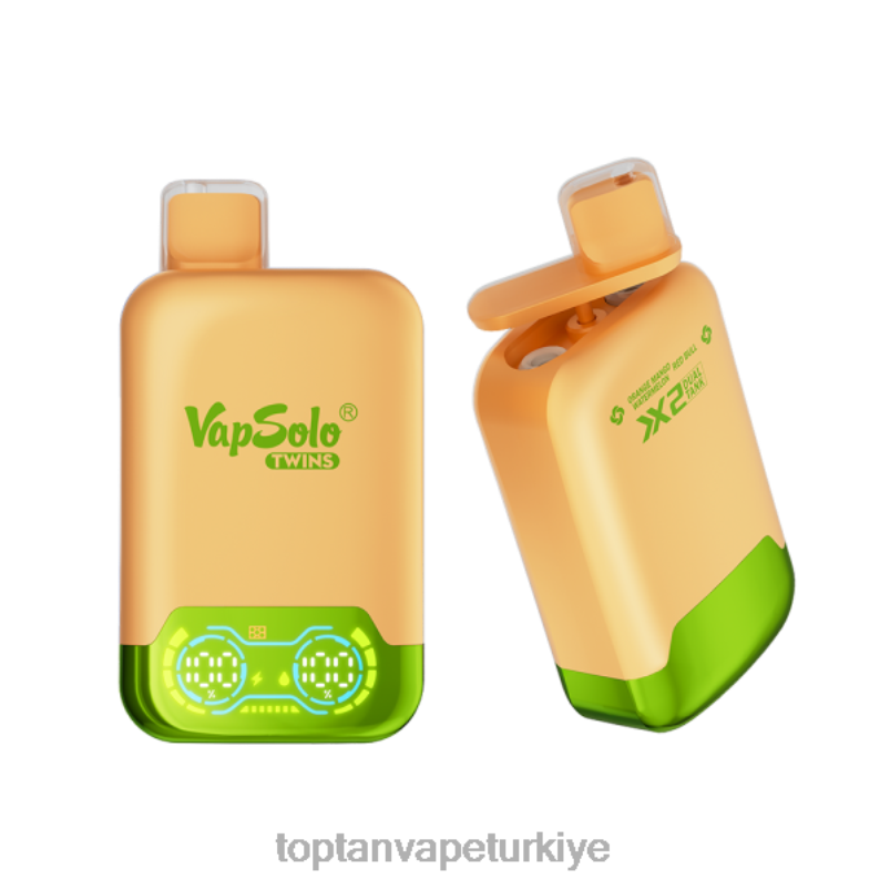 Toptan Vape 26406124 Vapsolo TWINS tek kullanımlık elektronik sigara turuncu mango karpuz ve red bull