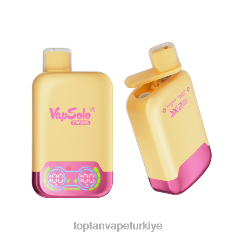 Toptan Vape Türkiye 26406129 Vapsolo TWINS tek kullanımlık elektronik sigara karpuzlu buz ve çilekli mango