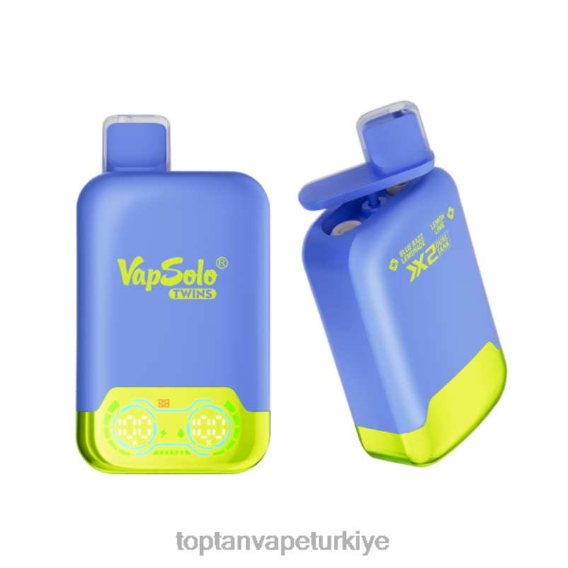 Vape Türkiye 26406120 Vapsolo TWINS tek kullanımlık elektronik sigara mavi razz limonata ve limon limonu