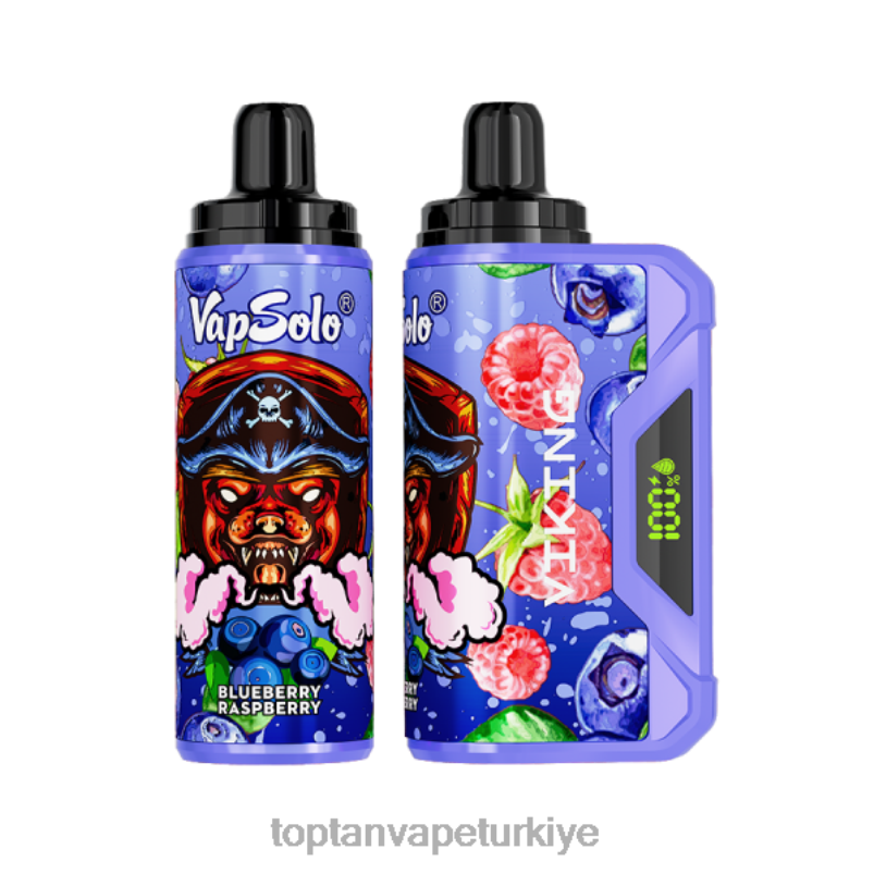 Toptan Vape 26406132 Vapsolo VIKING tek kullanımlık elektronik sigara yaban mersini ahududu