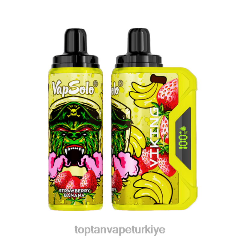 Toptan Vape Türkiye 26406137 Vapsolo VIKING tek kullanımlık elektronik sigara çilek muz