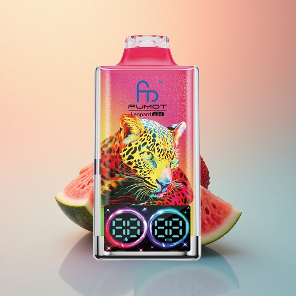 Fumot Leopard 40K Puffs Çilek Karpuzu %5 Nikotin 700mAh Çift Mesh