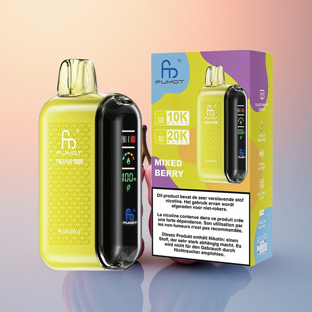 Fumot Tornado 20000 Puffs Ahududu ve Böğürtlenli Dual Mesh 850mAh