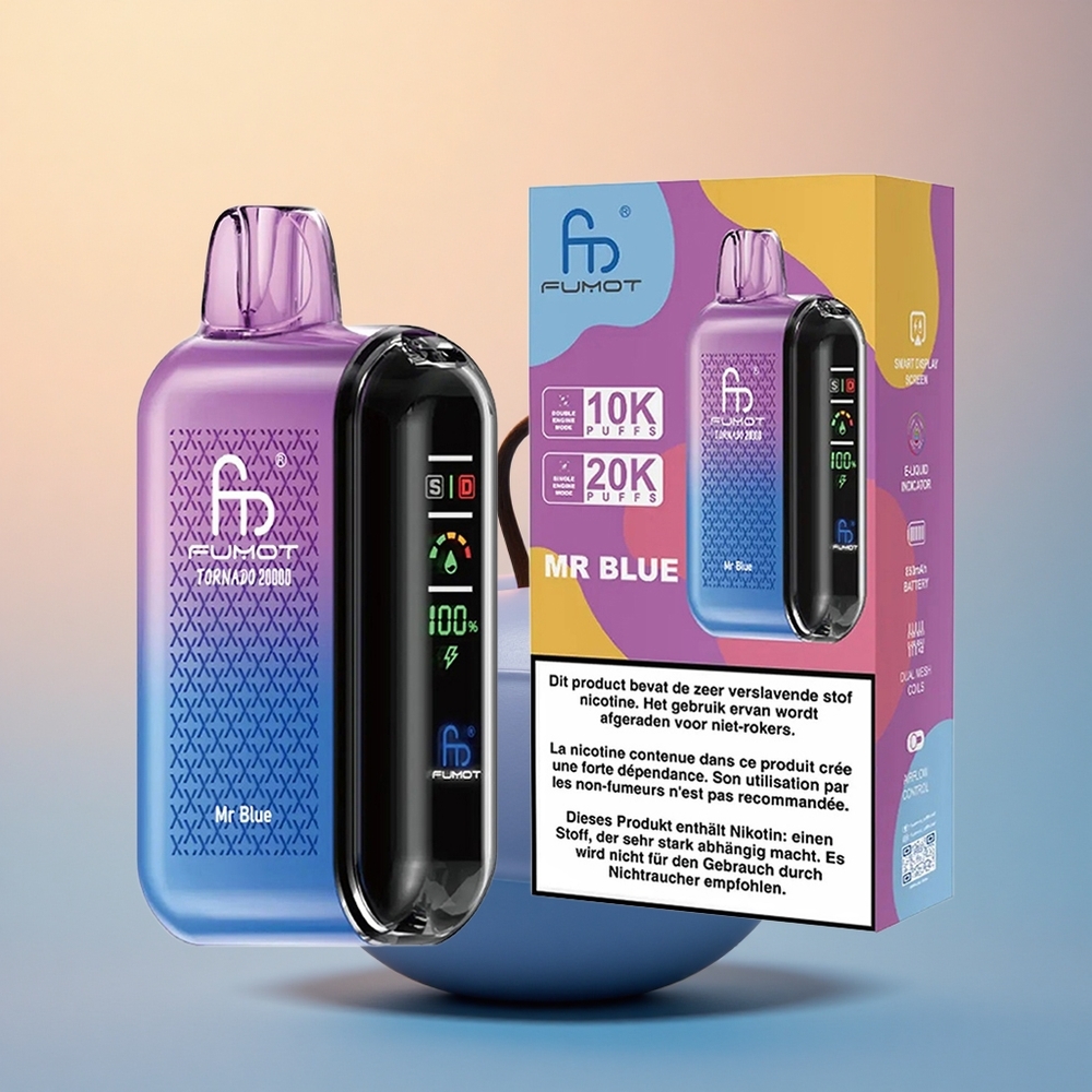Fumot Tornado 20000 Puffs Bay Mavi Dual Mesh 20ml 850mAh