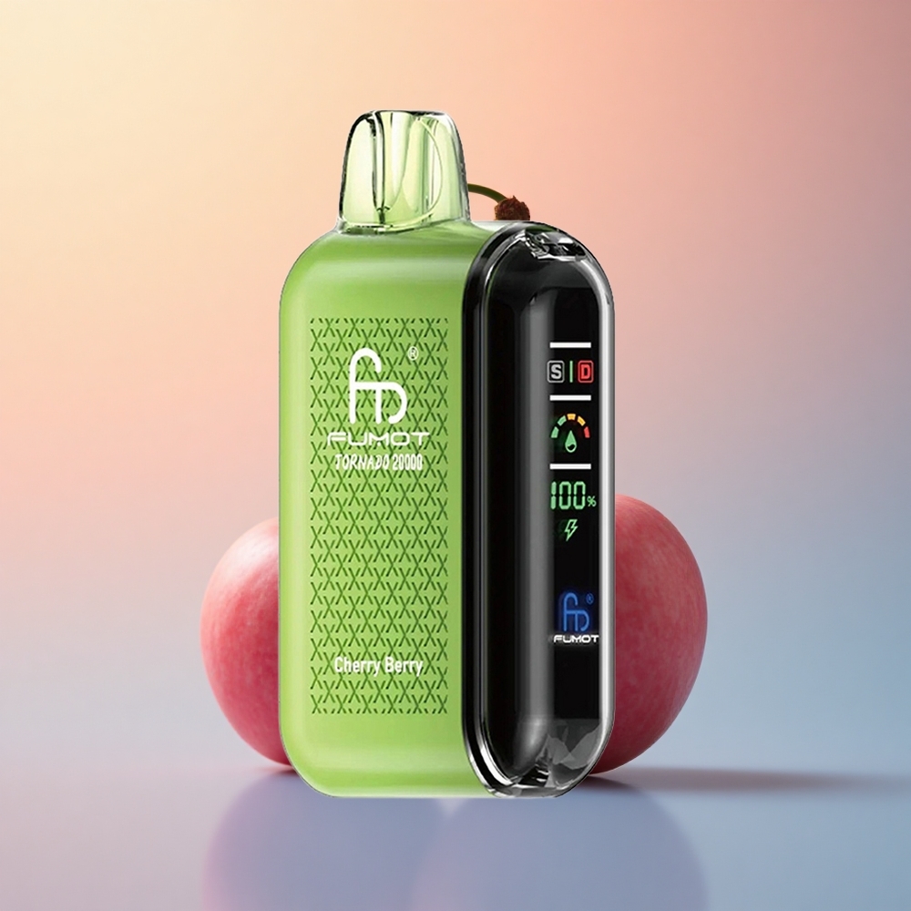 Fumot Tornado 20000 Puffs Kiraz Meyveli Dual Mesh 850mAh Akıllı Ekran