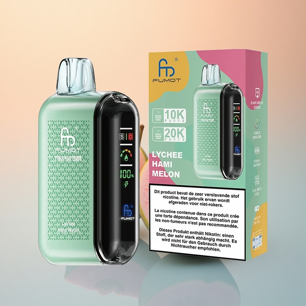 Fumot Tornado 20000 Puffs Liçi Hami Kavunu Dual Mesh Akıllı Ekranlı 850mAh