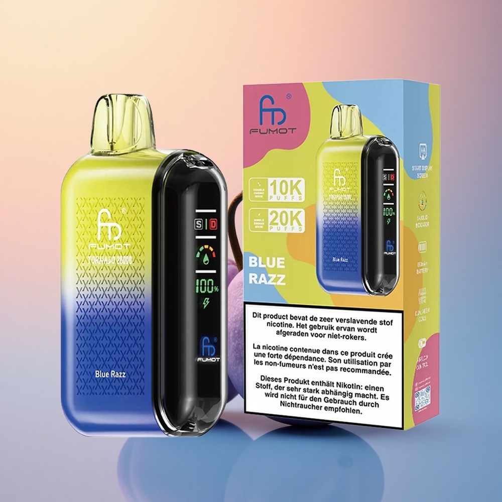 Fumot Tornado 20000 Puffs Mavi Ahududu Dual Mesh 850mAh