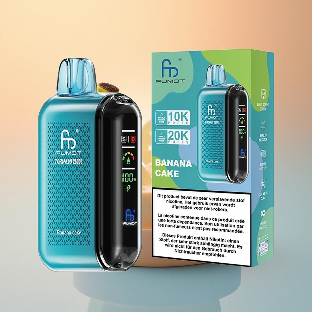 Fumot Tornado 20000 Puffs Muzlu Kek 850mAh Çift Örgül Bobin