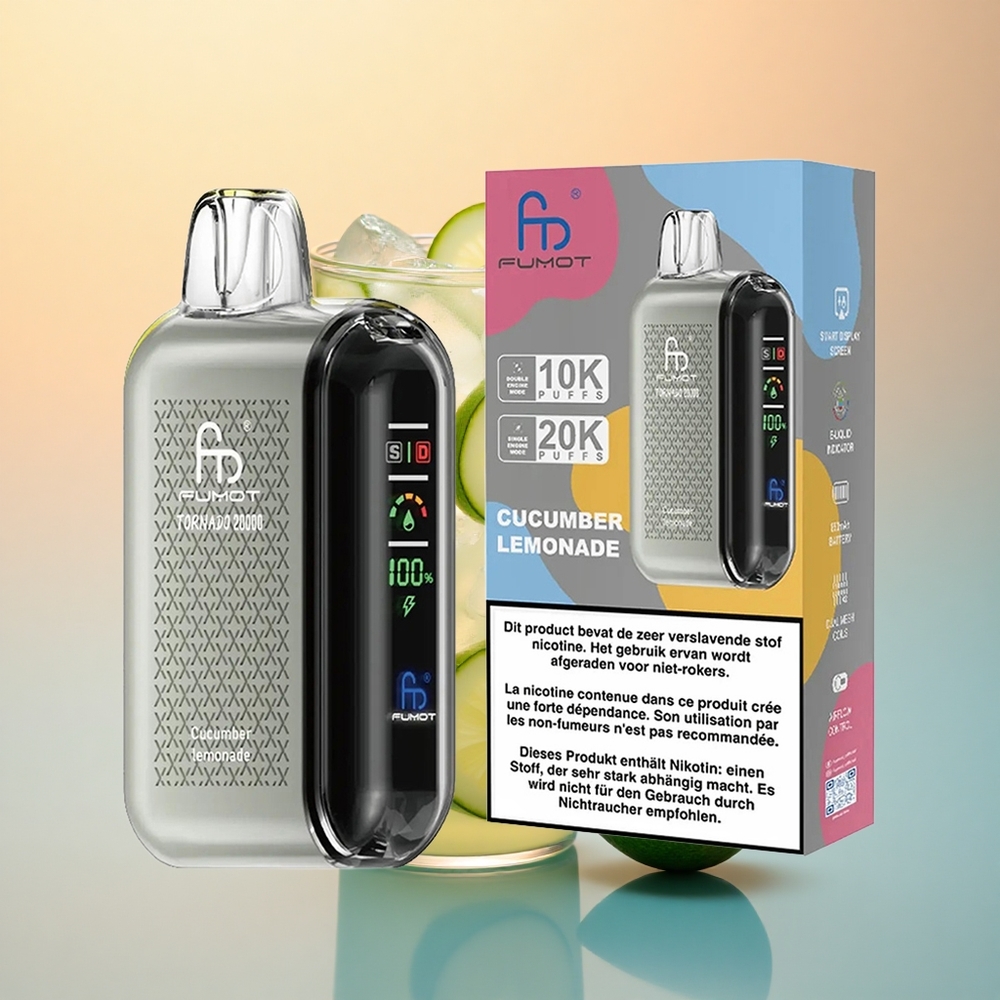 Fumot Tornado 20000 Puffs Salatalık Limonata Dual Mesh Coil 850mAh