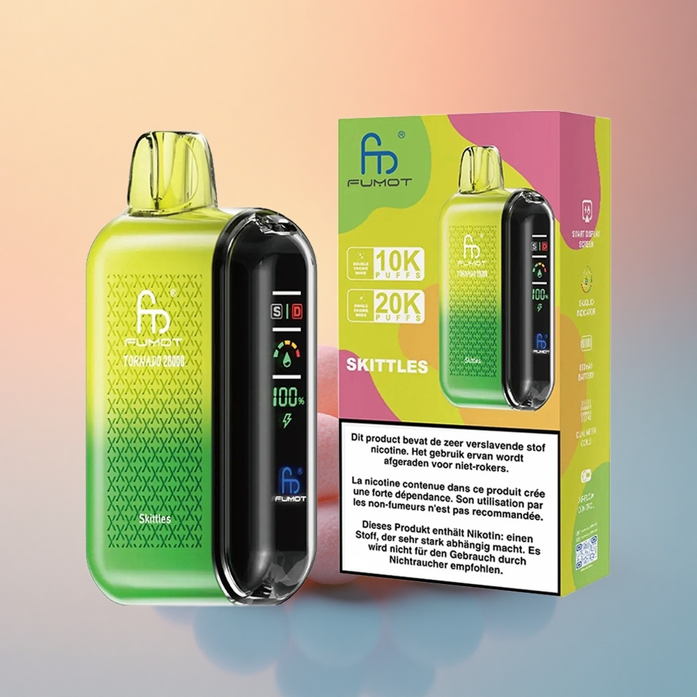 Fumot Tornado 20000 Puffs Skittles İkiz Örgül 850mAh