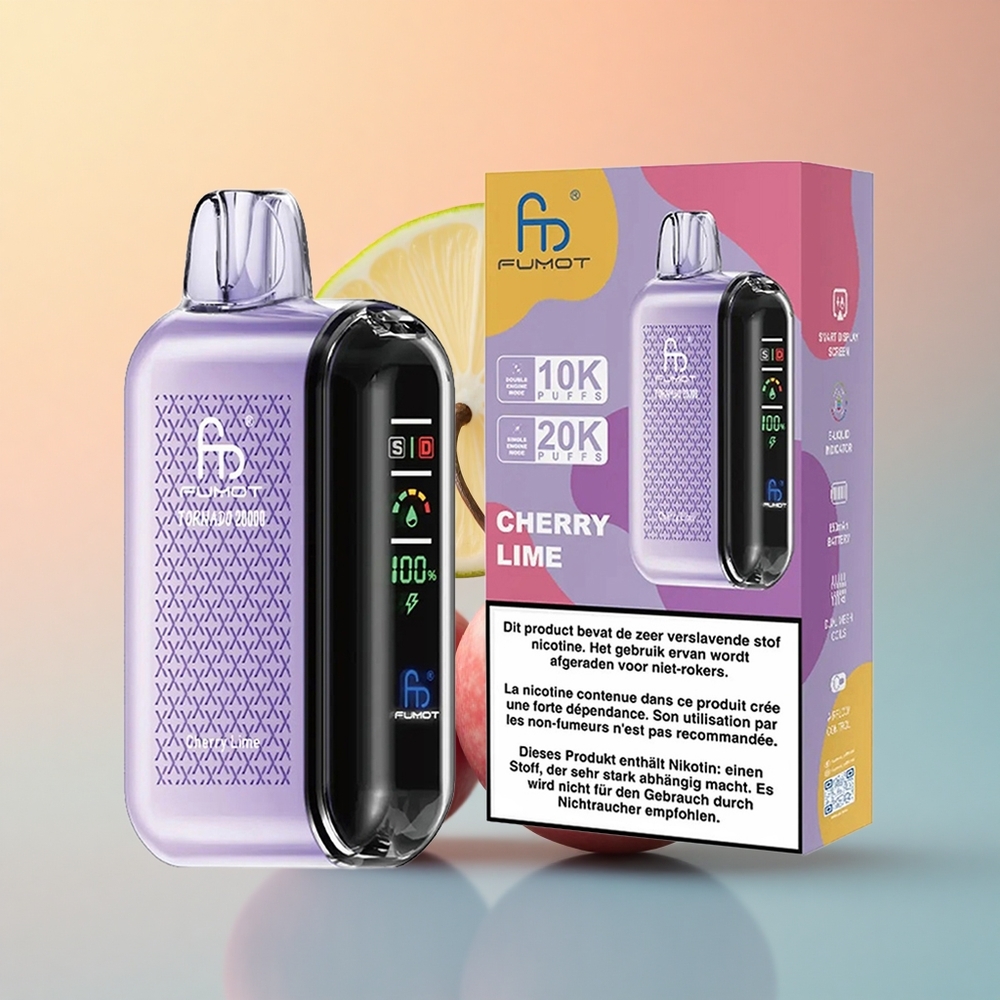 Fumot Tornado 20000 Puffs Vişne Limon 850mAh Akıllı Ekran