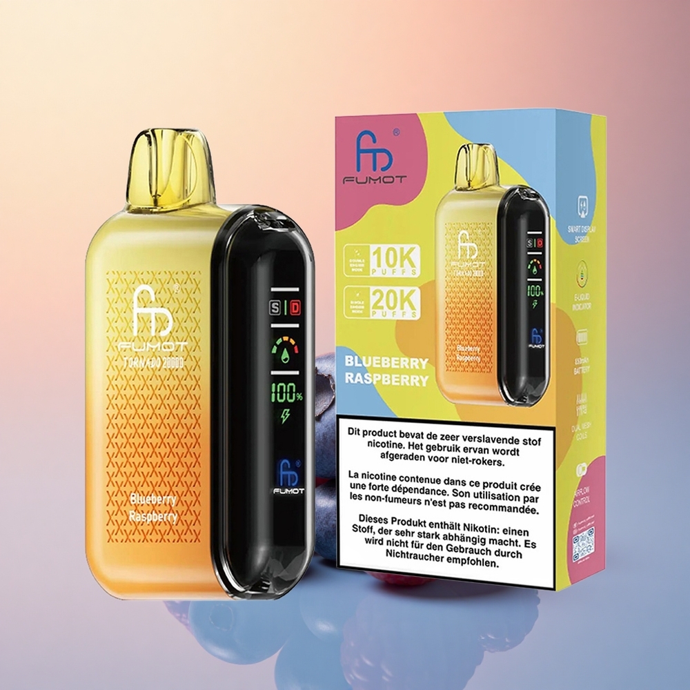 Fumot Tornado 20000 Puffs Yaban Mersini Ahududu Dual Mesh 850mAh