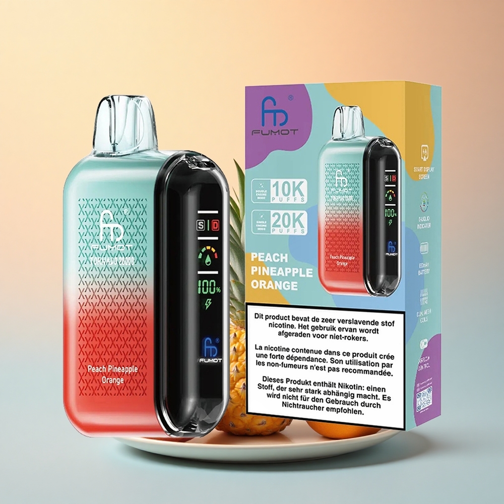 Fumot Tornado 20000 Puffs Şeftali Ananas Portakal 850mAh 20ml