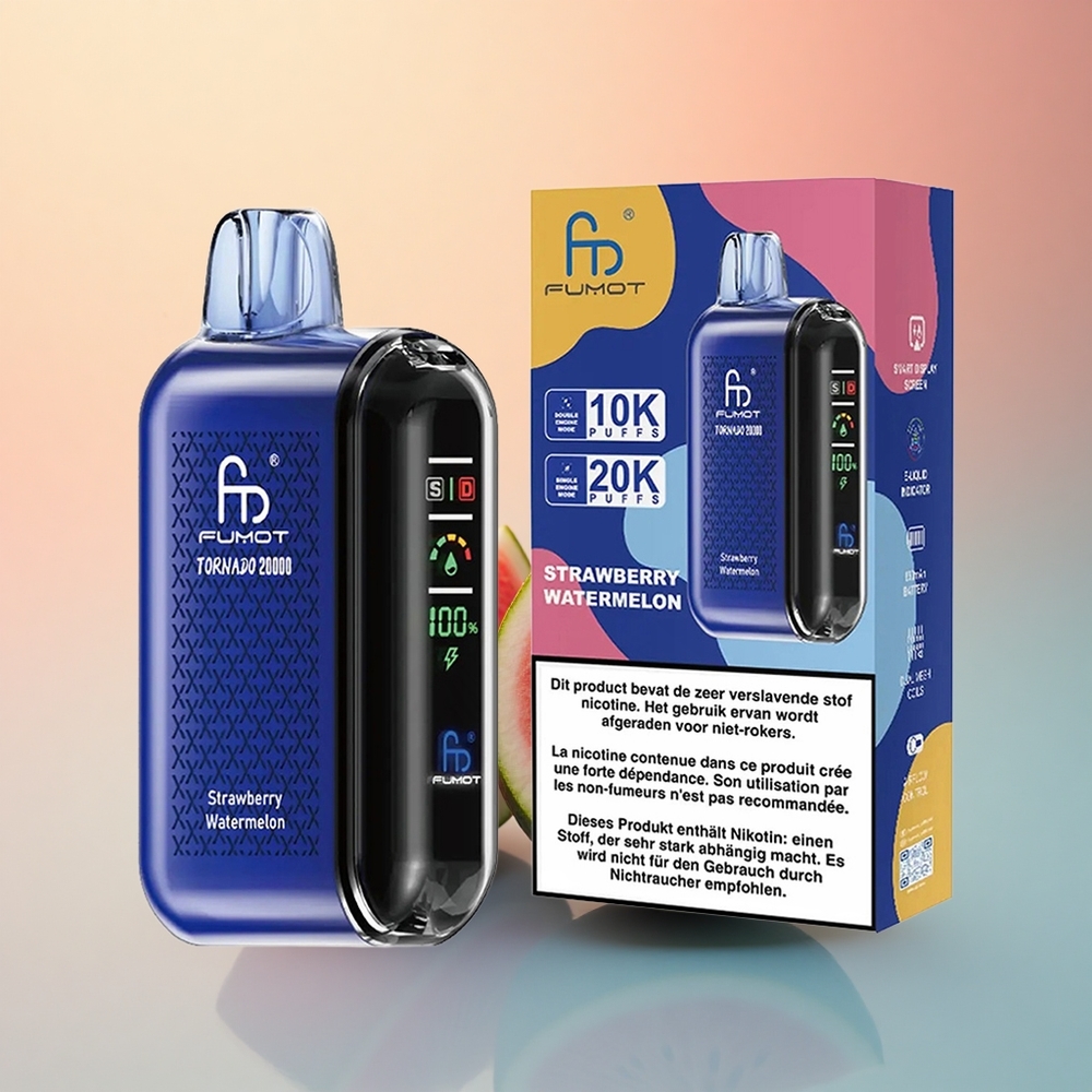Fumot Tornado 20000 Puffs Çilek Karpuzu Dual Mesh Coil 850mAh