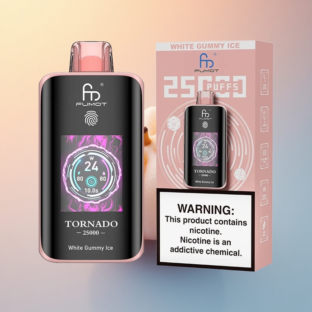 Fumot Tornado 25000 Puffs Beyaz Sakızlı Buz 700mAh 20ml Nikotin