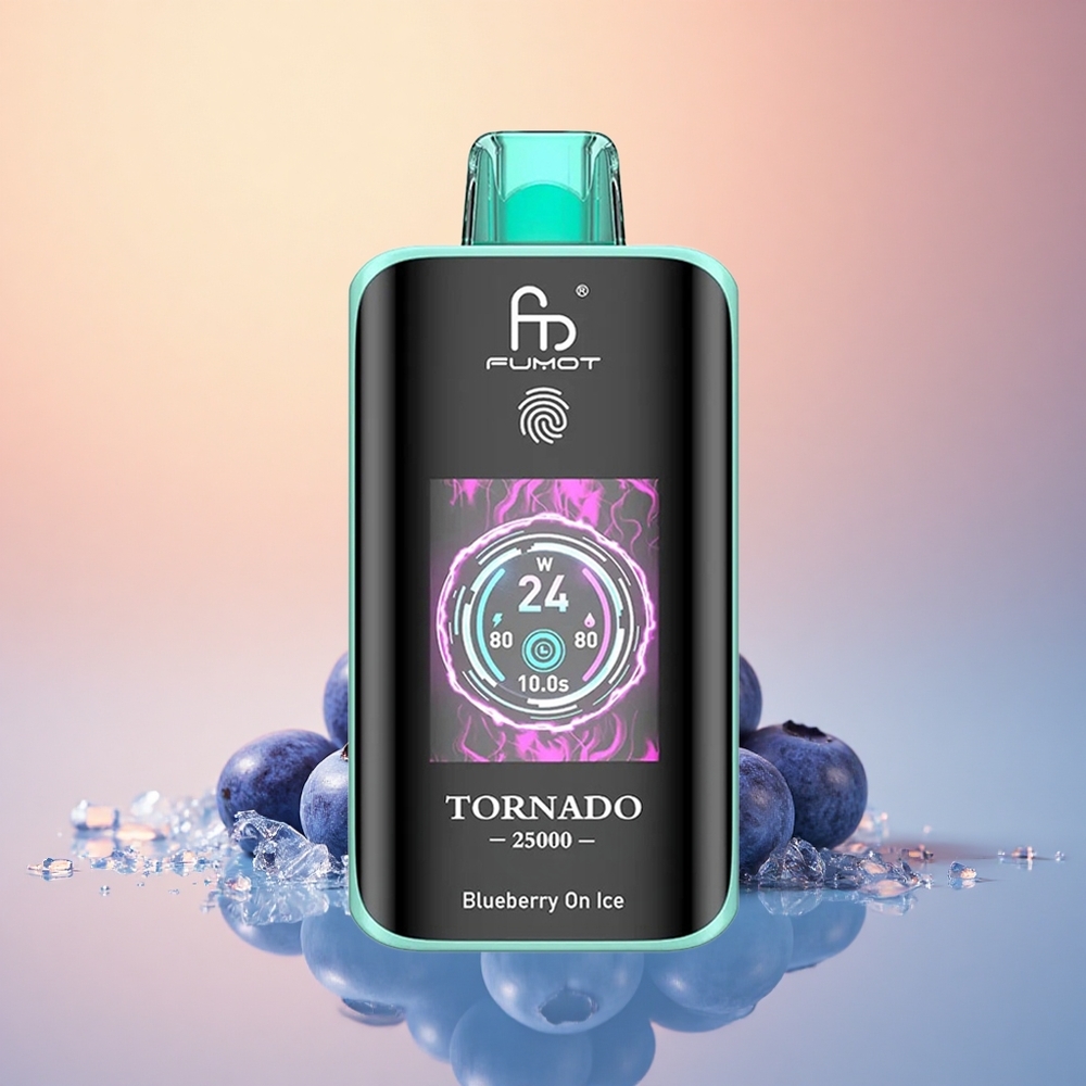 Fumot Tornado 25000 Puffs Buz Üstünde Yabanmersini HD Ekran 700mAh