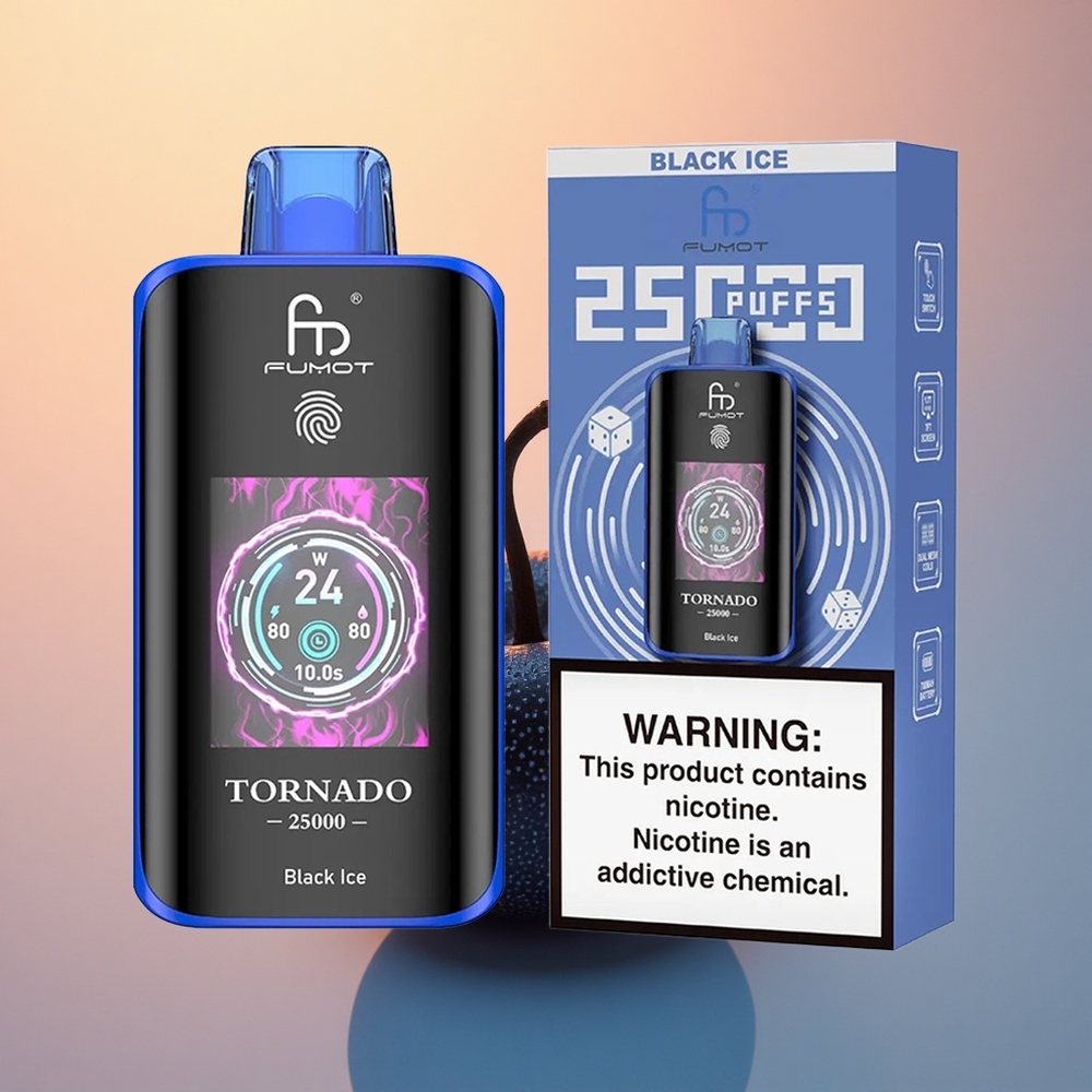 Fumot Tornado 25000 Puffs Kara Buz 700mAh 20ml Nikotin