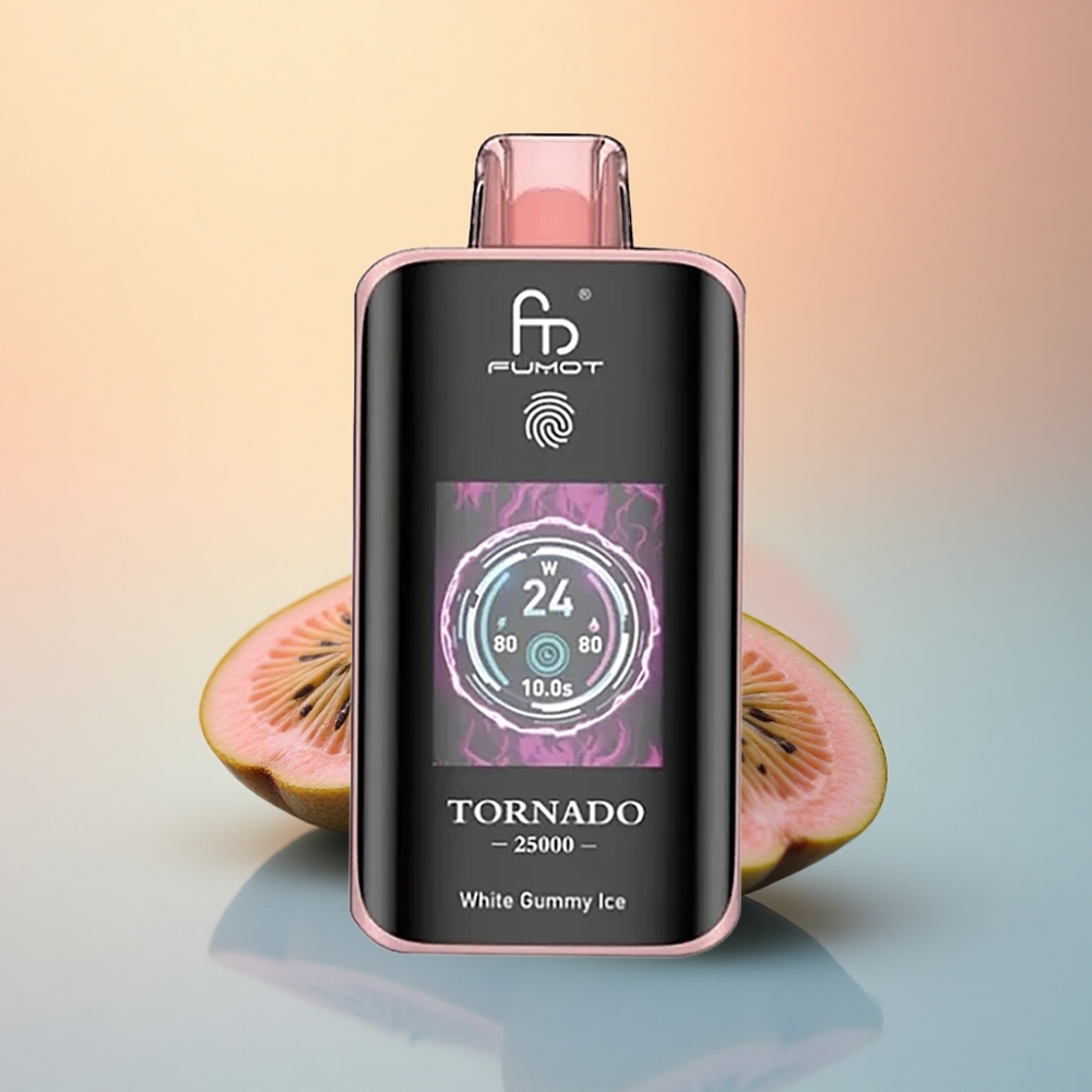 Fumot Tornado 25000 Puffs Kivi Çarkıfeleği Guava HD Ekran 700mAh 20ml Nikotin