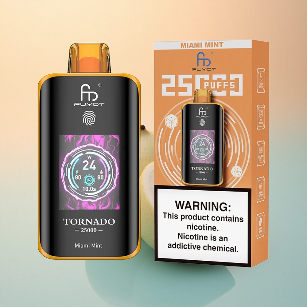 Fumot Tornado 25000 Puffs Miami Nane 700mAh Şarjlı 20ml Ön Doldurmalı Nikotinli