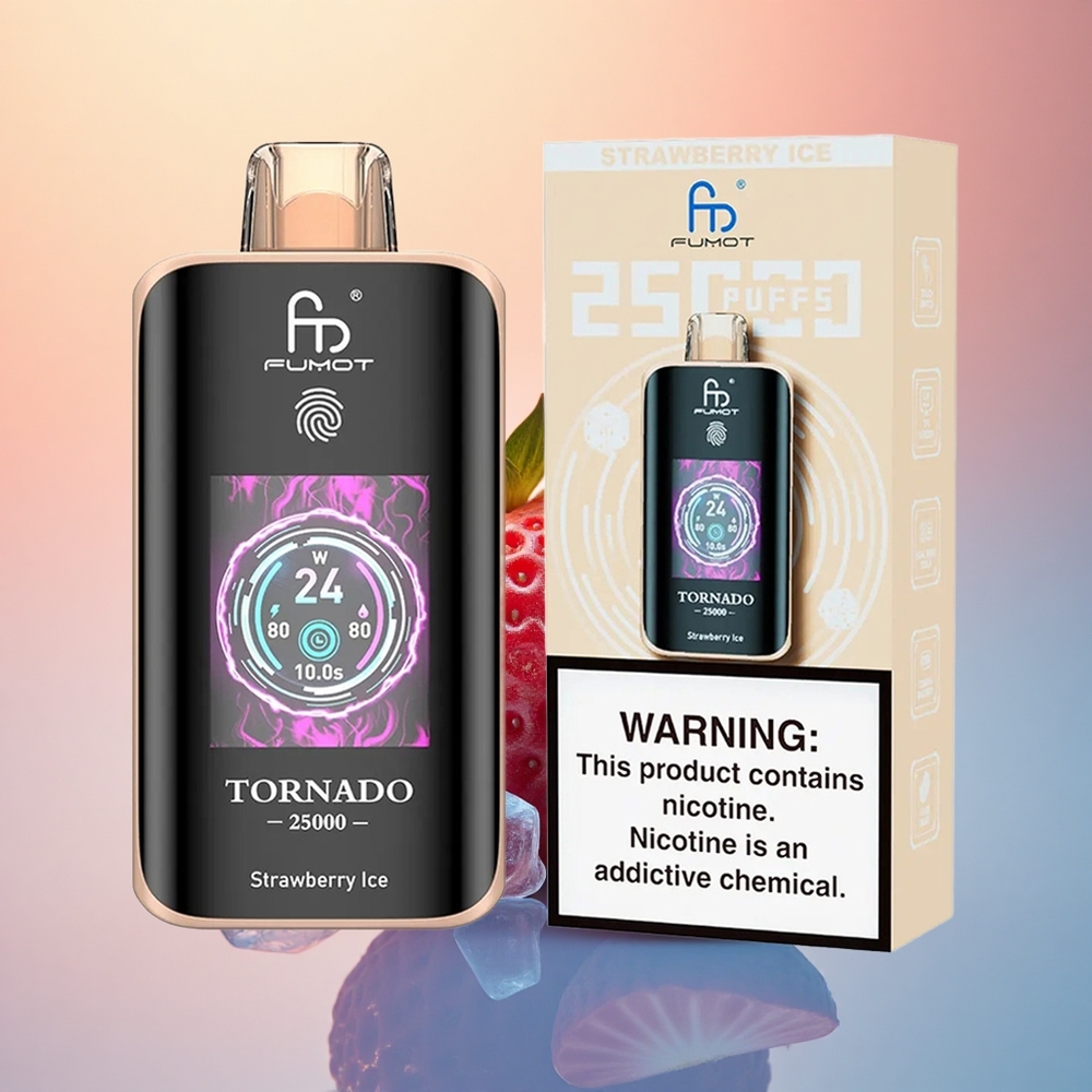 Fumot Tornado 25000 Puffs Çilek Buz 700mAh 20ml Nikotin